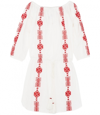 SALES - WHITE DRESS WITH RED EMBR