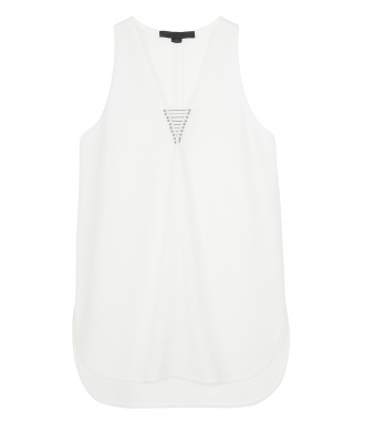 CLOTHES - V NECK TANK WITH BARBELL DETAIL