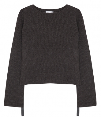 KNITWEAR - DRAWSTRING WOOL & CASHMERE PULLOVER