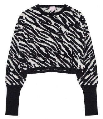 CLOTHES - ANIMAL PRINT CROPPED SWEATER