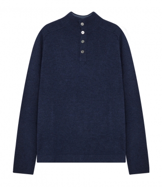 PULLOVERS - BUTTONED HIGHNECK COLLAR PULLOVER