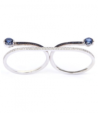 SALES - EYES WIDE SHUT WHITE GOLD DOUBLE RING