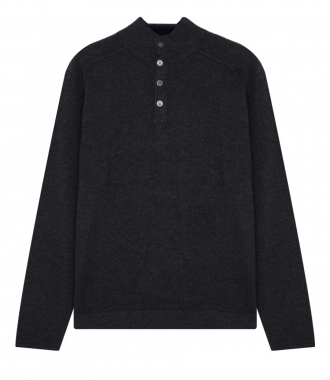 KNITWEAR - BUTTONED HIGHNECK COLLAR PULLOVER