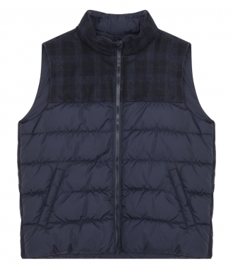 VEST JACKETS - PADDED PLAID PANELLED DOWN GILET