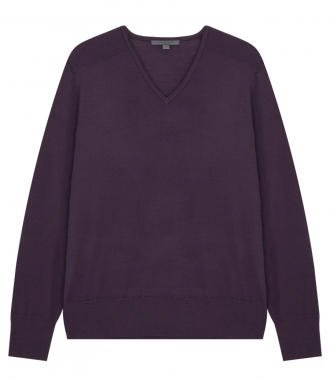 CLOTHES - MERINO V-NECK KNITTED PULLOVER