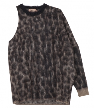 CLOTHES - CUT OUT ANIMAL PRINT KNITTED PULLOVER