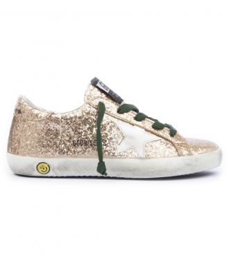 SNEAKERS - SUPER STAR SNEAKERS IN GLITTER-COATED LEATHER WITH STAR IN SUEDE