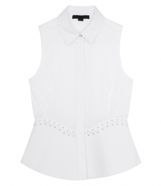 CLOTHES - CURVED LACED UP PEPLUM SHIRT