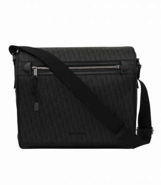 Gifts for Him - DARKLIGHT CANVAS AND BLACK LEATHER MESSENGER BAG