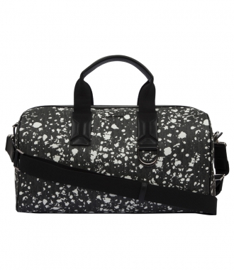 SALES - DARKLIGHT SPECKLE CANVAS AND BLACK LEATHER DUFFLE BAG