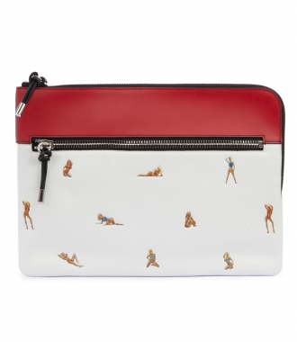 ACCESSORIES - IPAD WHITE POUCH WITH EMBROIDERED BIKINI BABES