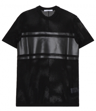 T-SHIRTS - MESH LEATHER PATCH T-SHIRT