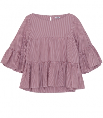BLOUSES - 3/4 SLEEVE FLARED BLOUSE WITH STRIPES