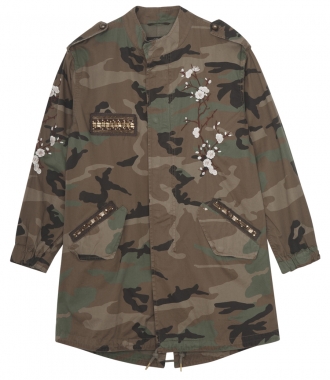 COATS - VERSILIA CAMOUFLAGE PARKA WITH EMBROIDERY DETAILING