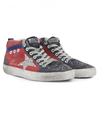 SNEAKERS - SUEDE DETAILED MIDSTAR SNEAKERS WITH GLITTERED STAR