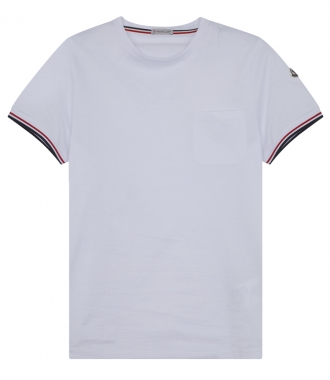 CLOTHES - COTTON CREWNECK T-SHIRT WITH PIPED SHORT SLEEVES