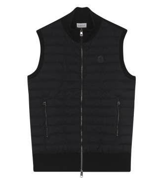 CLOTHES - PADDED DOUBLE POCKETS VEST WITH RIBBED TRIMMING