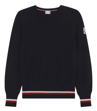 CLOTHES - CREWNECK KNITTED PULLOVER WITH RIBBED TRICOLOUR HEM AND CUFFS