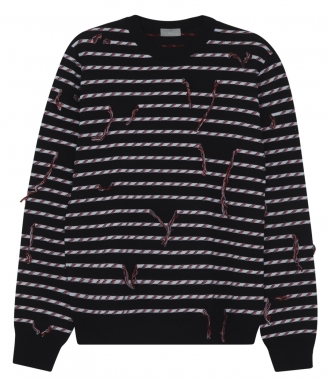 CLOTHES - THREAD INTERRUPTED STRIPE DESIGNED KNITTED PULLOVER