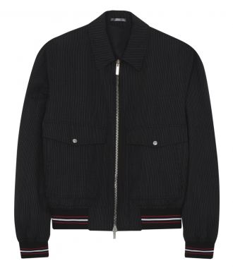 CLOTHES - TEXTURED CASUAL JACKET WITH RIBBED TRICOLOR HEM