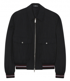 DIOR - TEXTURED CASUAL JACKET WITH RIBBED TRICOLOR HEM