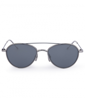 Gifts for Him - MATTE GREY & SILVER METAL AVIATOR SUNGLASSES