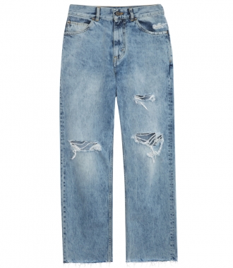 CLOTHES - LIGHT WASHED KOMO JEANS WITH FRINGED HEM