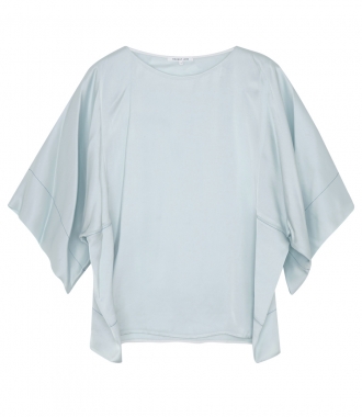 SALES - SILK TOP WITH CROPPED SLEEVES