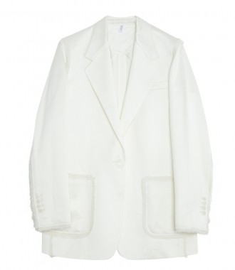 SALES - OVERSIZED STRAIGHT FIT BLAZER WITH HAND SEWN FRAY DETAIL