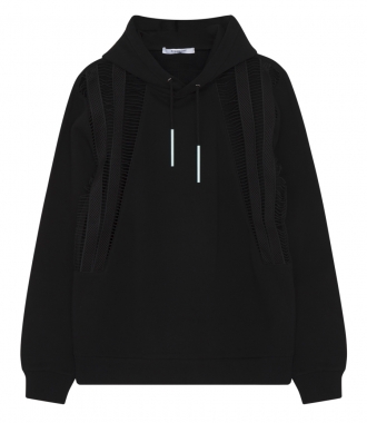 CLOTHES - PURE COTTON HOODIE SWEATER WITH CUTOUT DETAILING