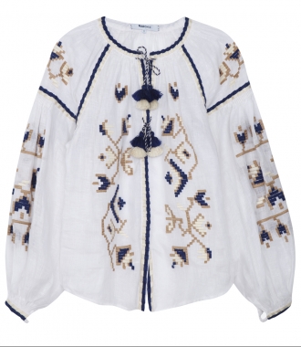 SALES - LONG SLEEVE AFRICA LINEN EMBROIDERED TUNIC
