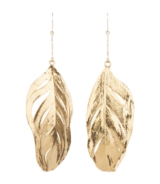 ACCESSORIES - GOLD SWAN FEATHERS EARRINGS