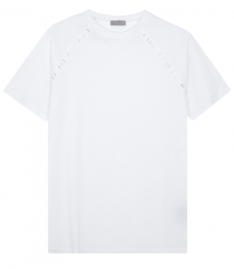 CLOTHES - COTTON CREWNECK TEE WITH STAPLES EMBROIDERY