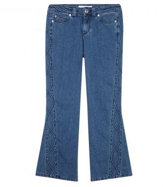 JEANS - FLARED DENIM CROPPED PANTS
