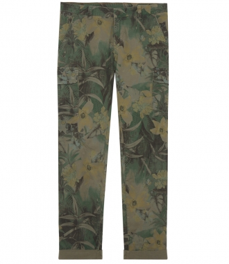 SALES - ALL OVER FLORAL PRINTED CARGO TROUSERS