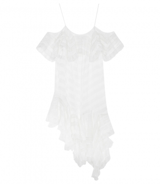 CLOTHES - LAYERED ASYMMETRIC DRESS WITH SPAGHETTI STRAPS & LACE DETAILING