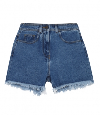 CLOTHES - DENIM FRINGE SHORTS WITH SPECIAL STONE WASH