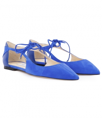 SHOES - VANESSA SUEDE & NAPPA BLEND POINTED TOE FLATS