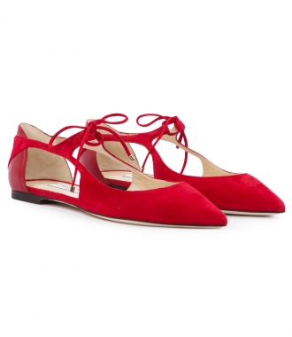 SHOES - VANESSA SUEDE & NAPPA BLEND POINTED TOE FLATS