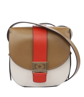 BAGS - COLOR BLOCK SATCHEL WITH FOLDOVER CLOSURE