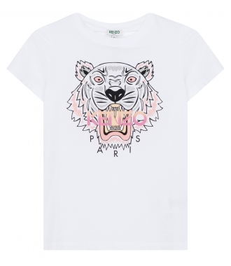 CLOTHES - TIGER PRINTED ROUND COLLAR T-SHIRT IN COTTON JERSEY