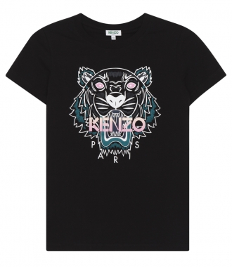 CLOTHES - TIGER PRINTED ROUND COLLAR T-SHIRT IN COTTON JERSEY