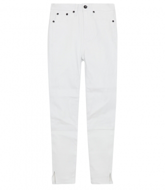 CLOTHES - CAPRI WHITE DENIM PANTS WITH SIDE SLITS