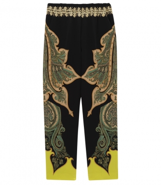 CLOTHES - LOOSE FIT PAISLEY PRINTED PANTS IN SILK BLEND WITH ELASTIC WAIST