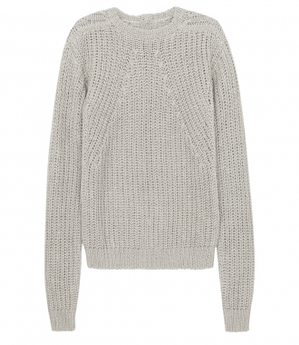 KNITWEAR - BIKER LEVEL LONG SLEEVE KNITTED PULLOVER WITH RIBBED HEM & CUFFS