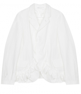 SALES - POLYESTER TWILL JACKET WITH RUFFLED HEM