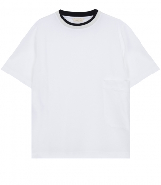 CLOTHES - COTTON BLEND TEE FT RIBBED STRIPED COLOR BLOCKED NECK