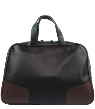 Gifts for Him - TRAVEL COLOR BLOCK BAG IN CALFSKIN FT STITCH DETAILING