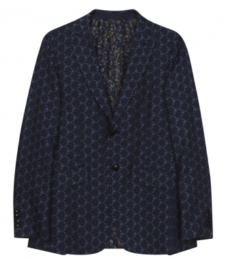 CLOTHES - COTTON CRAFTED TWO BUTTON BLAZER FT CALEIDOSCOPIC PRINT