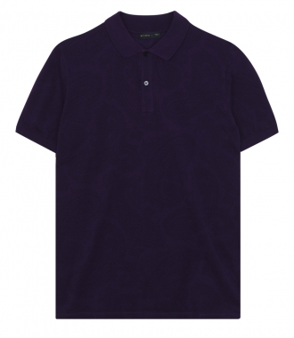 CLOTHES - PAISLEY PRINTED SHORT SLEEVE POLO SHIRT IN PURE COTTON